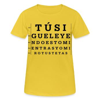 Weiterlesen - Frauen T-Shirt atmungsaktiv - Sonnengelb - Vorne - AI Model Female 172 dark (172cm)
