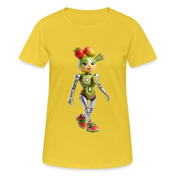 Kiwi Bot Fruit Parade - Women's Breathable T-Shirt - sunshine - Front - AI Model Female 172 dark (172cm)