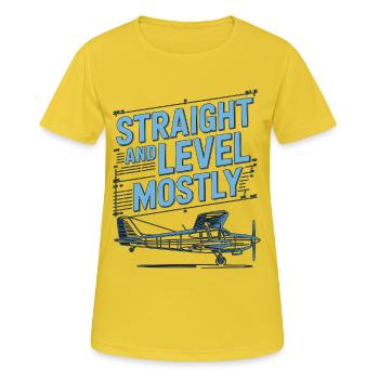Hôtesse de l’air en droit et en niveau privé - T-shirt respirant Femme - jaune soleil - Devant - AI Model Female 172 dark (172cm)