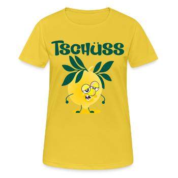Adieu Changement d’emploi Lemon - T-shirt respirant Femme - jaune soleil - Devant - AI Model Female 172 dark (172cm)