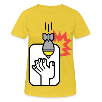 Graphique Main avec Détonateur de Bombe - T-shirt respirant Femme - jaune soleil - Devant - AI Model Female 172 dark (172cm)