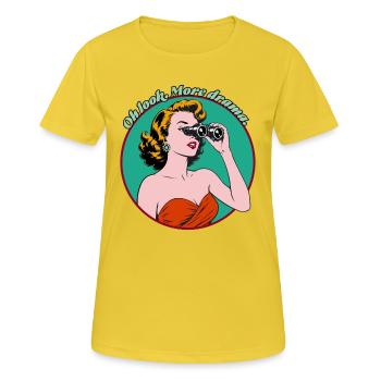 Oh, regarde. Plus de drame. - T-shirt respirant Femme - jaune soleil - Devant - AI Model Female 172 dark (172cm)
