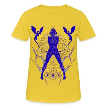 Schütze-Frau – Astrologiegeschenk - Frauen T-Shirt atmungsaktiv - Sonnengelb - Vorne - AI Model Female 172 dark (172cm)