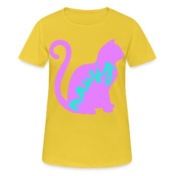 KATZEN MAUS - Frauen T-Shirt atmungsaktiv - Sonnengelb - Vorne - AI Model Female 172 dark (172cm)