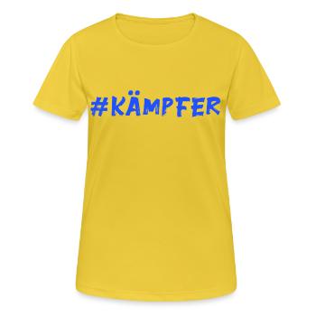 Combattant - T-shirt respirant Femme - jaune soleil - Devant - AI Model Female 172 dark (172cm)