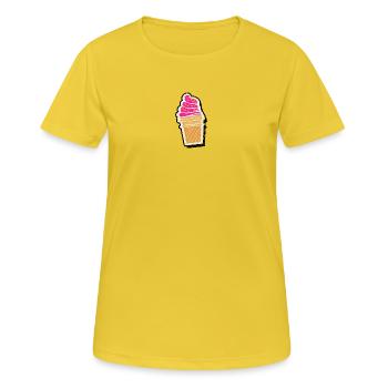 Vintage Eiscreme Gelato - Frauen T-Shirt atmungsaktiv - Sonnengelb - Vorne - AI Model Female 172 dark (172cm)