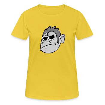 Gorilla Kopf - Frauen T-Shirt atmungsaktiv - Sonnengelb - Vorne - AI Model Female 172 dark (172cm)