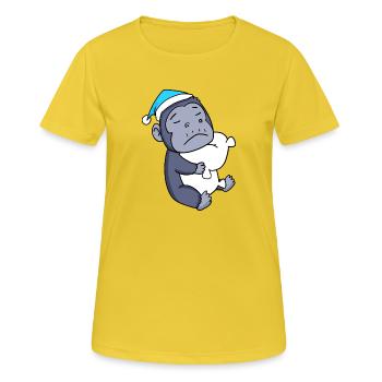 Gorilla with pillow and sleeping cap - Women's Breathable T-Shirt - sunshine - Front - AI Model Female 172 dark (172cm)