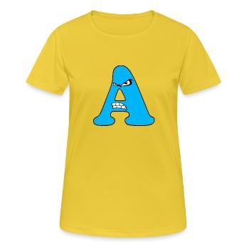A - T-shirt respirant Femme - jaune soleil - Devant - AI Model Female 172 dark (172cm)