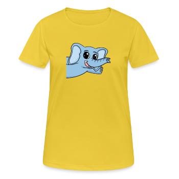 Salutation des éléphants - T-shirt respirant Femme - jaune soleil - Devant - AI Model Female 172 dark (172cm)
