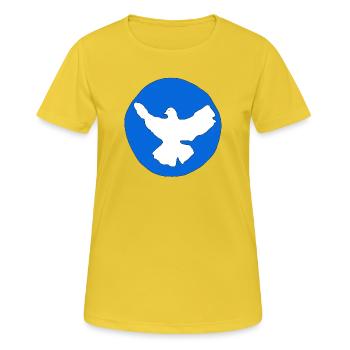 Friedenstaube - Frauen T-Shirt atmungsaktiv - Sonnengelb - Vorne - AI Model Female 172 dark (172cm)