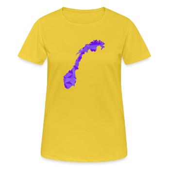 Norvège - Norvège - Norvège - Drapeau - Scandinavie - T-shirt respirant Femme - jaune soleil - Devant - AI Model Female 172 dark (172cm)