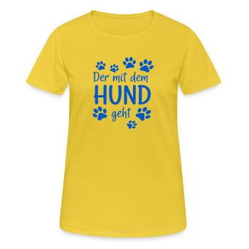 Walking the Dog Motive - Women's Breathable T-Shirt - sunshine - Front - AI Model Female 172 dark (172cm)