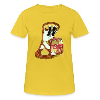 PRÉSENT - T-shirt respirant Femme - jaune soleil - Devant - AI Model Female 172 dark (172cm)