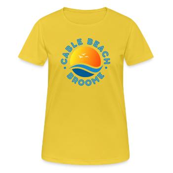 Cable Beach Broome Sunset  - Women's Breathable T-Shirt - sunshine - Front - AI Model Female 172 dark (172cm)
