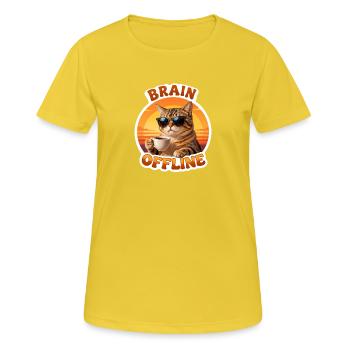Chat Offline Café Soleil - T-shirt respirant Femme - jaune soleil - Devant - AI Model Female 172 dark (172cm)