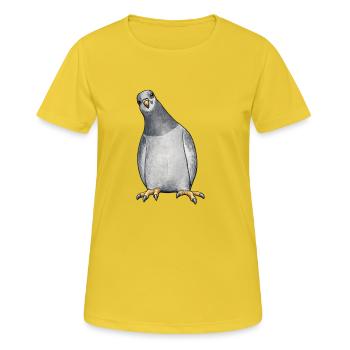 Watercolor Pigeon on Black - Women's Breathable T-Shirt - sunshine - Front - AI Model Female 172 dark (172cm)