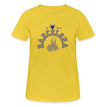 Barcelona Love with Sagrada Família - Women's Breathable T-Shirt - sunshine - Front - AI Model Female 172 dark (172cm)
