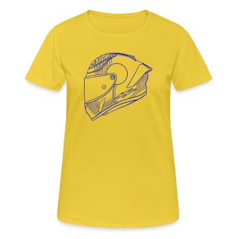Neon Blue Helmet Visor - Women's Breathable T-Shirt - sunshine - Front - AI Model Female 172 dark (172cm)