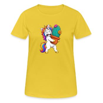 Funny Unicorn Cactus Hug - Women's Breathable T-Shirt - sunshine - Front - AI Model Female 172 dark (172cm)