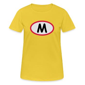 M - Y'en a marre - T-shirt respirant Femme - jaune soleil - Devant - AI Model Female 172 dark (172cm)