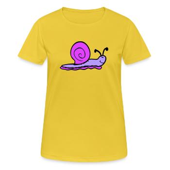 snail shell snail slug smiles sweetly - Women's Breathable T-Shirt - sunshine - Front - AI Model Female 172 dark (172cm)