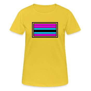 Pride Flag Stripe Logo - Women's Breathable T-Shirt - sunshine - Front - AI Model Female 172 dark (172cm)