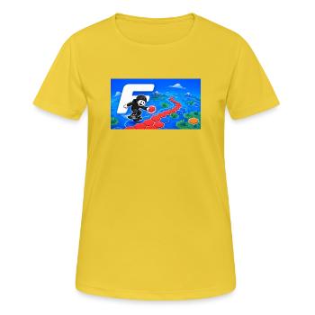 Floateers 2 - T-shirt respirant Femme - jaune soleil - Devant - AI Model Female 172 dark (172cm)