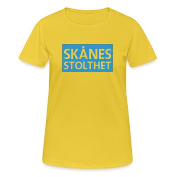 Skånes Pride Design - Frauen T-Shirt atmungsaktiv - Sonnengelb - Vorne - AI Model Female 172 dark (172cm)