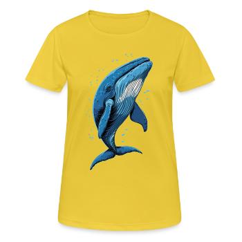 Blue Whale Whale Blue Whales Whale Song Diver Ocean Whales - Women's Breathable T-Shirt - sunshine - Front - AI Model Female 172 dark (172cm)