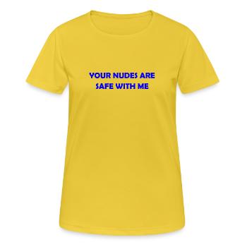 Confidential Vibes Only - T-shirt respirant Femme - jaune soleil - Devant - AI Model Female 172 dark (172cm)