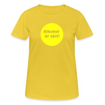 Alkohol ist Scheiße (Gelber Kreis) - Frauen T-Shirt atmungsaktiv - Sonnengelb - Vorne - AI Model Female 172 dark (172cm)