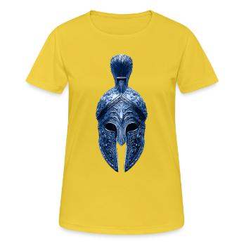 Casque Spartan Warrior - T-shirt respirant Femme - jaune soleil - Devant - AI Model Female 172 dark (172cm)