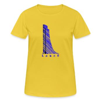 Mémorial naval de Laboe – Conception moderne des lignes - T-shirt respirant Femme - jaune soleil - Devant - AI Model Female 172 dark (172cm)