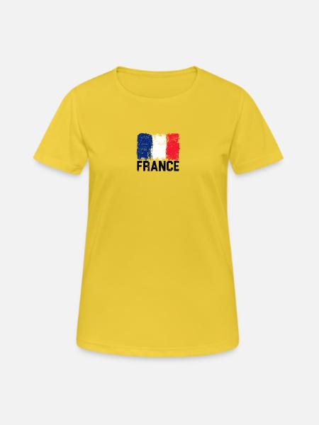 Coup de pinceau Drapeau français - T-shirt respirant Femme - jaune soleil