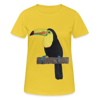 Forêt tropicale de Toucan Jungle - T-shirt respirant Femme - jaune soleil - Devant - AI Model Female 172 dark (172cm)