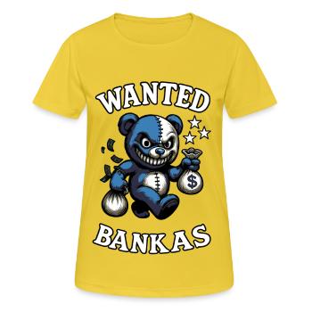 Wanted Bär - Frauen T-Shirt atmungsaktiv - Sonnengelb - Vorne - AI Model Female 172 dark (172cm)