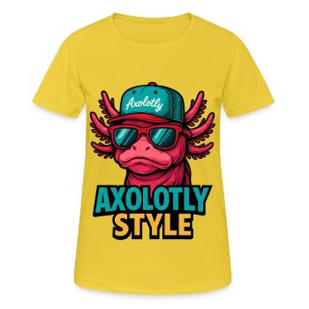 Axolotly Style - Frauen T-Shirt atmungsaktiv - Sonnengelb - Vorne - AI Model Female 172 dark (172cm)