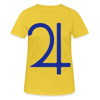 symbol jupiter planete - Frauen T-Shirt atmungsaktiv - Sonnengelb - Vorne - AI Model Female 172 dark (172cm)