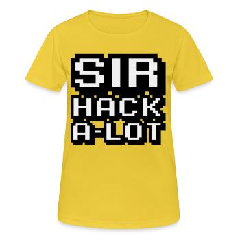 Computer Hack and Pixel Art Sir Hack A Lot - Women's Breathable T-Shirt - sunshine - Front - AI Model Female 172 dark (172cm)