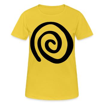 Spirale d’hypnose de motif et d’illusion - T-shirt respirant Femme - jaune soleil - Devant - AI Model Female 172 dark (172cm)