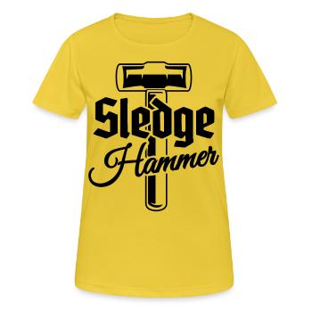 Marteaux Outils et Artisanat - Marteau - T-shirt respirant Femme - jaune soleil - Devant - AI Model Female 172 dark (172cm)