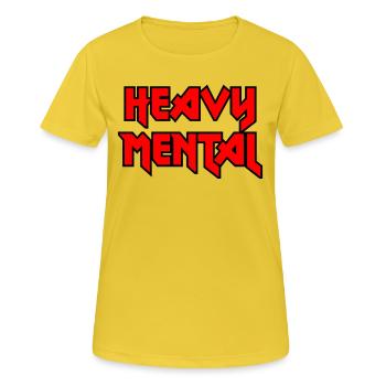 Heavy Metal - médium lourd - T-shirt respirant Femme - jaune soleil - Devant - AI Model Female 172 dark (172cm)