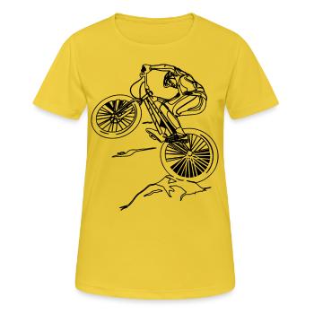 Freeride Trial Bike Cycling - Women's Breathable T-Shirt - sunshine - Front - AI Model Female 172 dark (172cm)