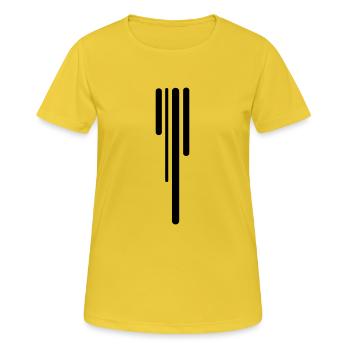 goutte à goutte - T-shirt respirant Femme - jaune soleil - Devant - AI Model Female 172 dark (172cm)