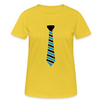 krawatte - Frauen T-Shirt atmungsaktiv - Sonnengelb - Vorne - AI Model Female 172 dark (172cm)