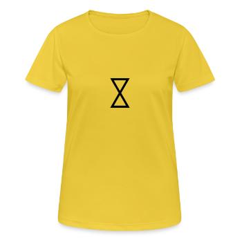 symbole medievales alchimique sablier - T-shirt respirant Femme - jaune soleil - Devant - AI Model Female 172 dark (172cm)