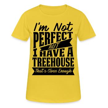 PARFAIT AVEC CABANE DANS LES ARBRES - T-shirt respirant Femme - jaune soleil - Devant - AI Model Female 172 dark (172cm)