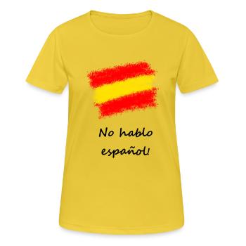 Spanisch - Frauen T-Shirt atmungsaktiv - Sonnengelb - Vorne - AI Model Female 172 dark (172cm)