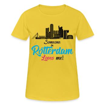Rotterdam - Niederlande - Holland - Randstad - Frauen T-Shirt atmungsaktiv - Sonnengelb - Vorne - AI Model Female 172 dark (172cm)